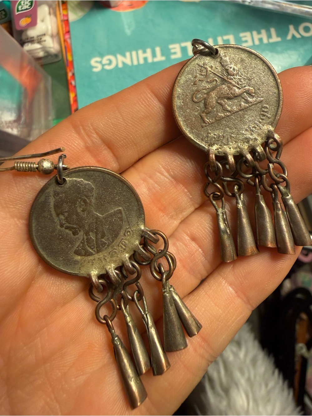 Antique Ethiopian Coin Dangle Earrings $$$ Collectible